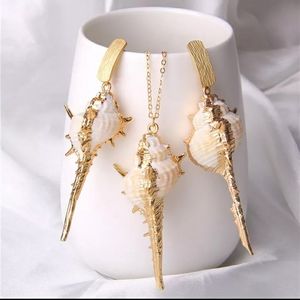 SUMMER gold overlay shell jewelry set